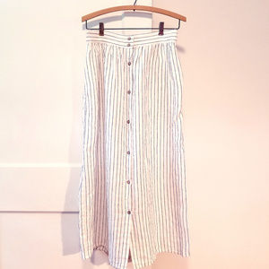 Rachel Zoe Cream Black Striped Button Skirt Small